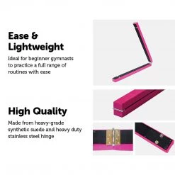 Randy & Travis Machinery 2.45m (8FT) Pink Gymnastics Folding Balance Beam In Synthetic Suede