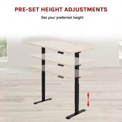 Palermo Standing Desk Sit Stand Height Adjustable Motorised 140cm Table Dual Motor Furniture