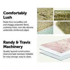 Randy & Travis Machinery Furniture 230x200cm Floor Rugs Large Shaggy Rug Area Carpet Bedroom Living Room Mat Beige