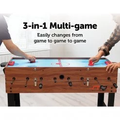 Randy & Travis Machinery Games & Hobbies 4FT 3-in-1 Games Foosball Soccer Hockey Pool Table Table