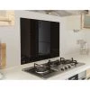Della Francesca Toughened 60 X 70cm Black Glass Kitchen Splashback DIY & Renovation