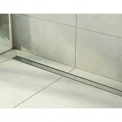Della Francesca 100cm Tile Insert Stainless Steel Grate Drain W/Centre Outlet Floor Waste