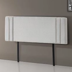 Palermo Furniture Beige Linen Fabric Queen Deluxe Headboard Bedhead
