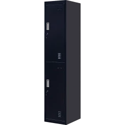 Salvatore Angelotti Furniture Black 2-Door Locker For Office Gym Shed School Home Storage - Standard Lock With 2 Keys