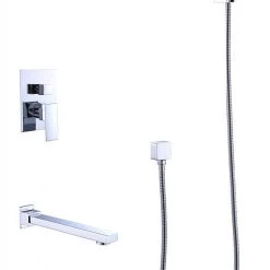 Della Francesca DIY & Renovation 8" Rain Shower Head Straight Wall Arm Mixer Set Wall Bath Spout Outlet Tap