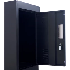 Salvatore Angelotti Furniture Black 4-Door Locker For Office Gym Shed School Home Storage - Standard Lock With 2 Keys