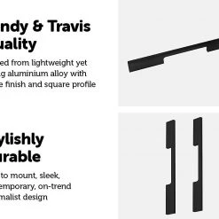 Randy & Travis Machinery 5 X 160mm Kitchen Cabinet Cupboard Door Drawer Handles Square Black Furniture Pulls DIY & Renovation
