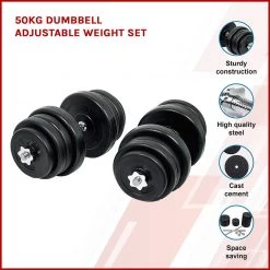 Randy & Travis Machinery Sports & Fitness 50KG Dumbbell Adjustable Weight Set