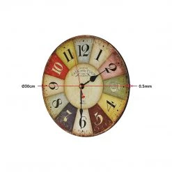 Randy & Travis Machinery Home & Lifestyle Large Colourful Wall Clock Kitchen Office Retro Timepiece