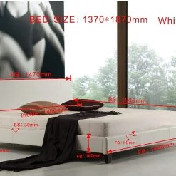 Palermo Double Bed Frame White PU Leather Furniture
