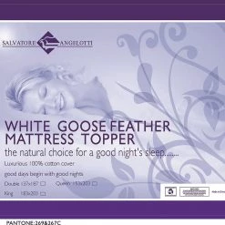 Salvatore Angelotti Home & Lifestyle 100% White Goose Feather Mattress Topper - Single