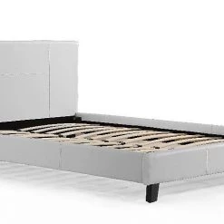 Palermo Queen Bed Frame White PU Leather Furniture