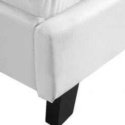 Palermo Queen Bed Frame White PU Leather Furniture