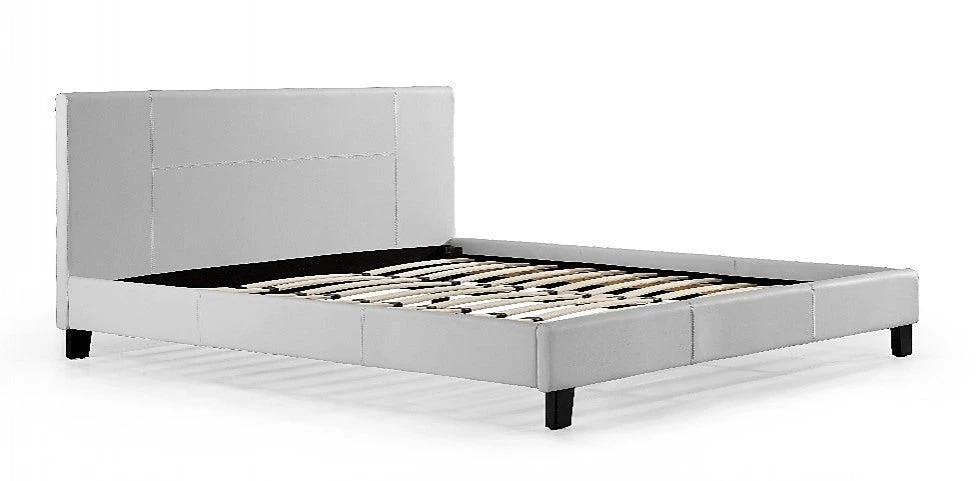 Palermo King Bed Frame White PU Leather