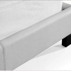 Palermo King Bed Frame White PU Leather