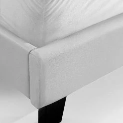 Palermo King Bed Frame White PU Leather