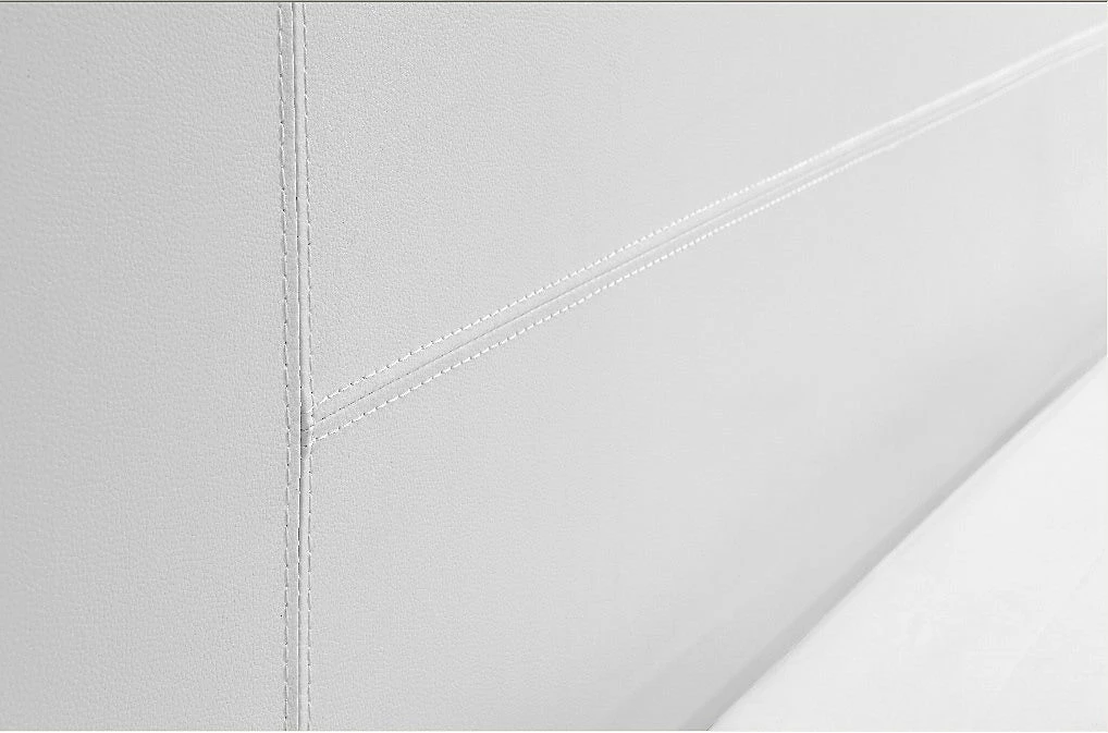 Palermo King Bed Frame White PU Leather