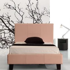Palermo Single Bed Frame Pink PU Leather