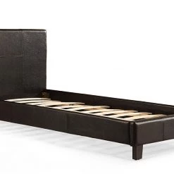 Palermo Single Bed Frame Black PU Leather