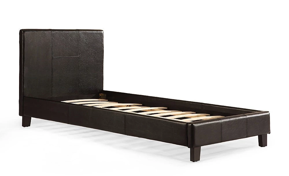 Palermo Single Bed Frame Black PU Leather