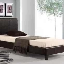 Palermo Single Bed Frame Black PU Leather