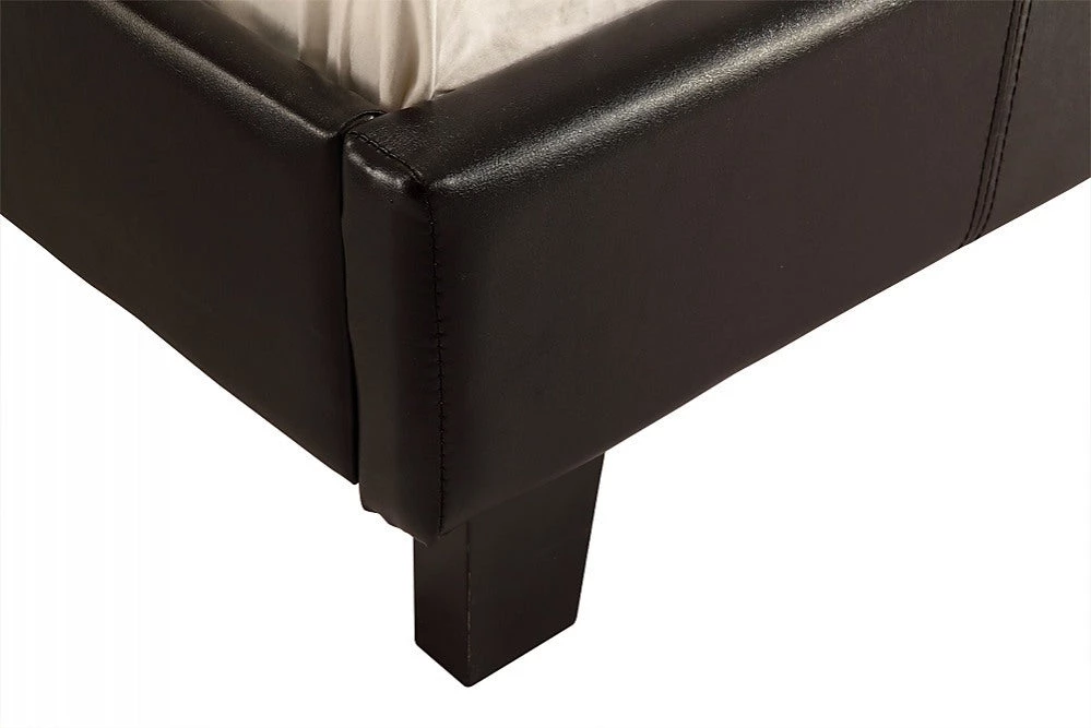 Palermo Single Bed Frame Black PU Leather