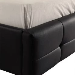 Palermo Queen Black PU Leather Deluxe Bed Frame
