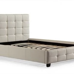 Palermo Queen White PU Leather Deluxe Bed Frame