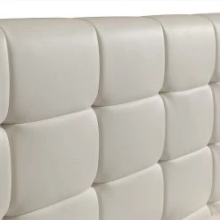 Palermo Double White PU Leather Deluxe Bed Frame