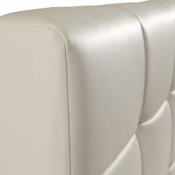 Palermo Queen White PU Leather Deluxe Bed Frame