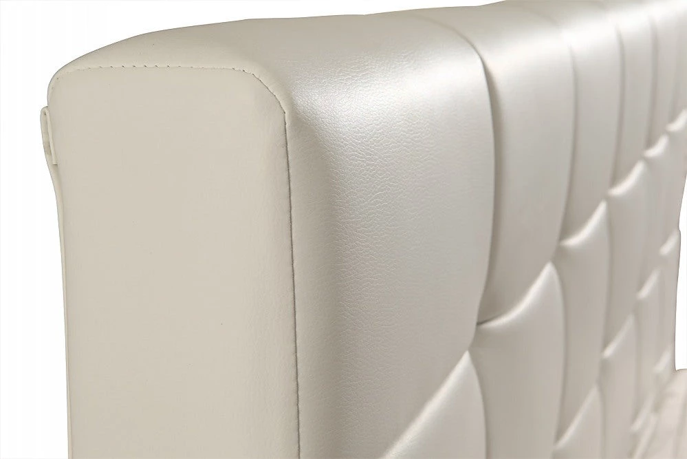 Palermo Queen White PU Leather Deluxe Bed Frame