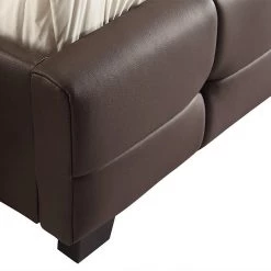 Palermo Furniture Double Brown PU Leather Deluxe Bed Frame