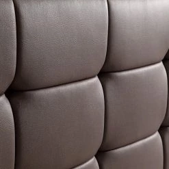 Palermo Queen Brown PU Leather Deluxe Bed Frame