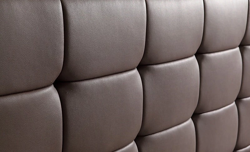 Palermo Queen Brown PU Leather Deluxe Bed Frame