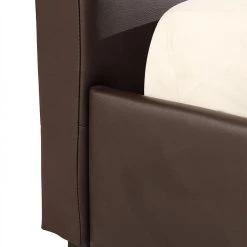 Palermo Furniture Double Brown PU Leather Deluxe Bed Frame