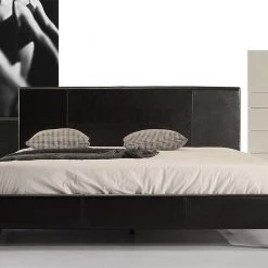 Palermo Double Bed Frame Black PU Leather Furniture