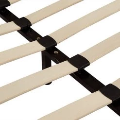 Palermo Double Bed Frame Black PU Leather Furniture