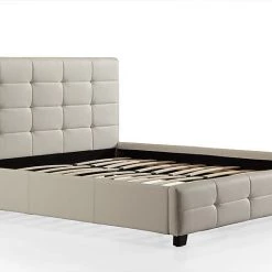 Palermo King White PU Leather Deluxe Bed Frame Furniture