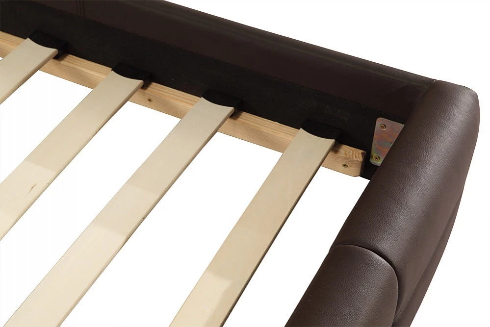 Palermo King Brown PU Leather Deluxe Bed Frame Furniture