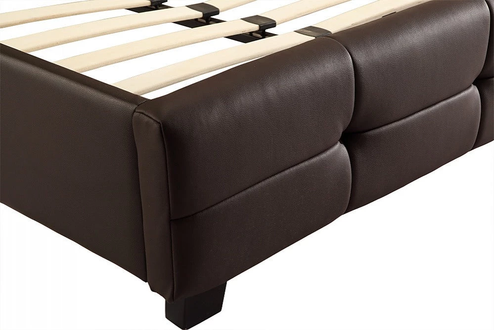 Palermo King Brown PU Leather Deluxe Bed Frame Furniture