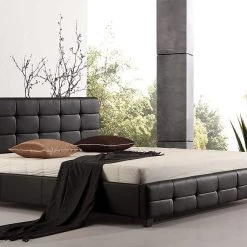 Palermo Furniture King Black PU Leather Deluxe Bed Frame