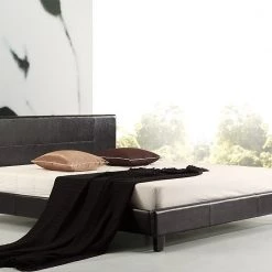 Palermo King Bed Frame Black PU Leather Furniture