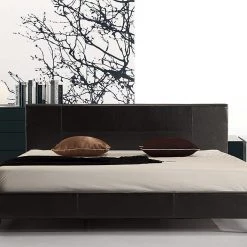 Palermo King Bed Frame Black PU Leather Furniture