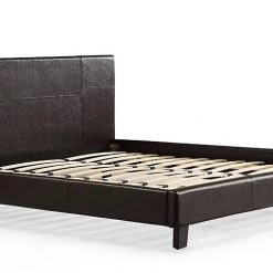 Palermo King Bed Frame Brown PU Leather Furniture