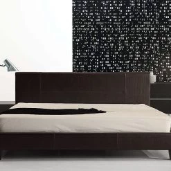 Palermo King Bed Frame Brown PU Leather Furniture
