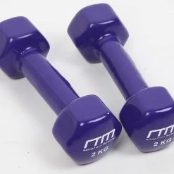Randy & Travis Machinery 2kg Dumbbells Pair PVC Hand Weights PVC Coated
