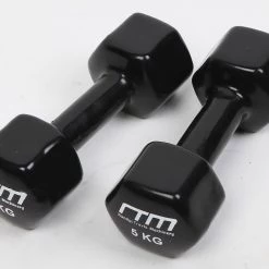 Randy & Travis Machinery 5kg Dumbbells Pair PVC Hand Weights PVC Coated