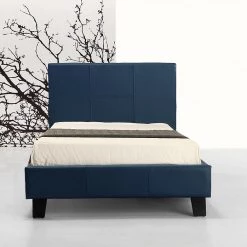 Palermo Single Bed Frame Blue PU Leather Furniture