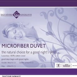 Salvatore Angelotti Microfiber Duvet / Doona / Quilt - Single