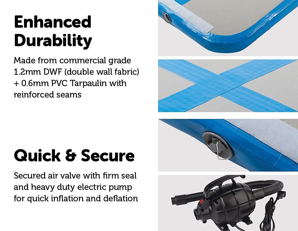 Randy & Travis Machinery Sports & Fitness 6m Inflatable Air Track Gym Tumbling Mat With Pump